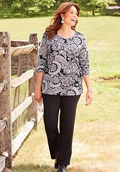 トップス Catherine Catherines Women's Plus Size Suprema 3/4 Sleeve V-Neck Tee